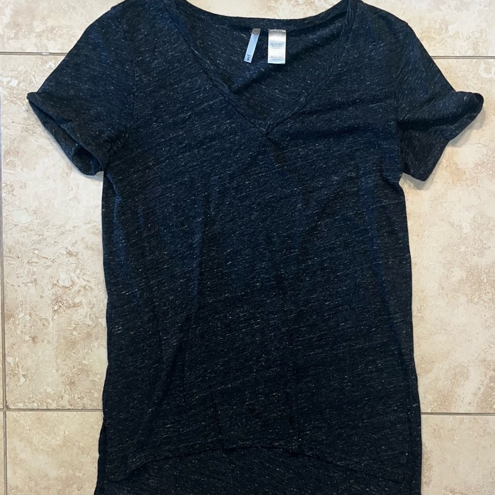 BKE Core Black Heathered V-Neck Tee